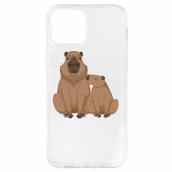 Чехол для iPhone 12 Две капибары - PrintSalon
