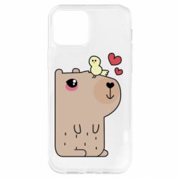 Чехол для iPhone 12 Капибара с цыпленком - PrintSalon