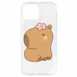 Чохол для iPhone 12 Капібара з квіткою - PrintSalon