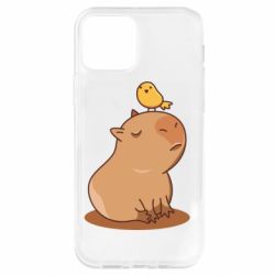 Чохол для iPhone 12 Капібара з пташкою