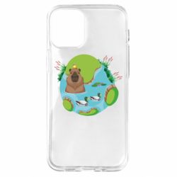 Чехол для iPhone 12 mini Капибара в воде - PrintSalon