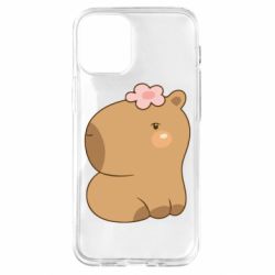 Чохол для iPhone 12 mini Капібара з квіткою - PrintSalon