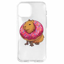 Чехол для iPhone 12 mini Пончик с капибарой - PrintSalon