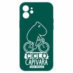 Чехол для iPhone 12 Pro Капибара на велосипеде - PrintSalon