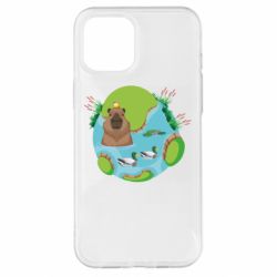 Чехол для iPhone 12 Pro Max Капибара в воде - PrintSalon