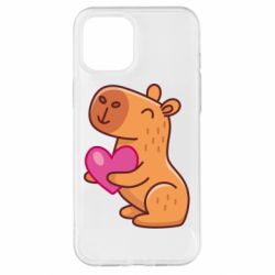 Чехол для iPhone 12 Pro Max Капибара сердечко - PrintSalon