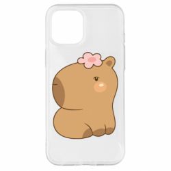 Чохол для iPhone 12 Pro Max Капібара з квіткою - PrintSalon
