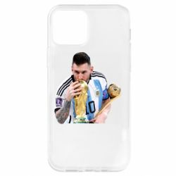 Чехол для iPhone 12 Pro Месси целует кубок - PrintSalon