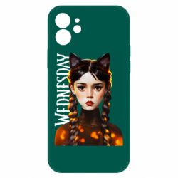 Чехол для iPhone 12 Pro Венздей кошка - PrintSalon