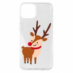 Чехол для iPhone 14 Deer with red nose - PrintSalon