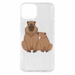 Чехол для iPhone 14 Две капибары - PrintSalon