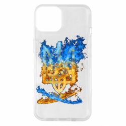 Чехол для iPhone 14 Горящий гербу Украины - PrintSalon