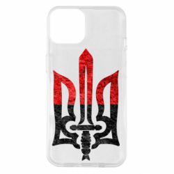 Чехол для iPhone 14 Герб Украины красно-черный - PrintSalon