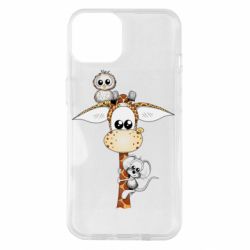 Чехол для iPhone 14 Giraffe Owl and Mouse - PrintSalon