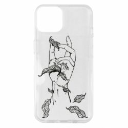 Чехол для iPhone 14 Hand with leafs - PrintSalon