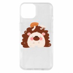 Чехол для iPhone 14 Hedgehog with mushrooms - PrintSalon