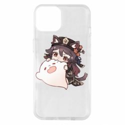 Чехол для iPhone 14 Hu Tao cat - PrintSalon