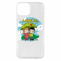Чехол для iPhone 14 Love is ... in the rain-PrintSalon Чехол для iPhone 14 Love is ... in the rain