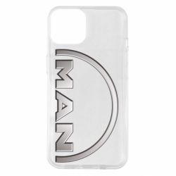 Чехол для iPhone 14 Man metallic logo - PrintSalon