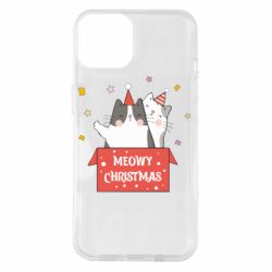 Чехол для iPhone 14 Meowy Christmas ( present box ) - PrintSalon