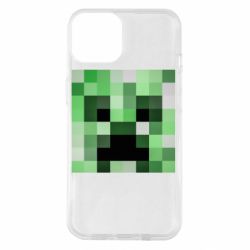 Чехол для iPhone 14 Minecraft minimalist Creeper - PrintSalon