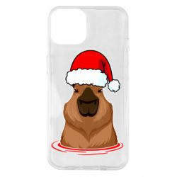 Чехол для iPhone 14 Новогодняя капибара - PrintSalon