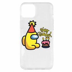 Чехол для iPhone 14 Plus Among Us Happy Birthday