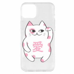 Чехол для iPhone 14 Plus Cat and hieroglyphs - PrintSalon