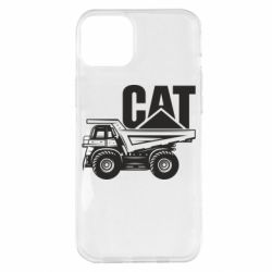 Чехол для iPhone 14 Plus CAT logo and truck - PrintSalon