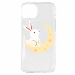 Чехол для iPhone 14 Plus Cute rabbit on the moon - PrintSalon