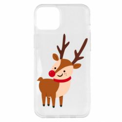 Чехол для iPhone 14 Plus Deer with red nose - PrintSalon