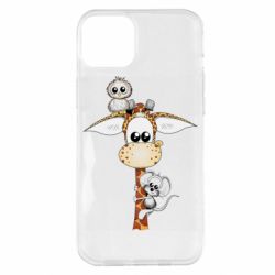 Чехол для iPhone 14 Plus Giraffe Owl and Mouse - PrintSalon