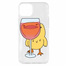Чехол для iPhone 14 Plus Качка і келих вина - PrintSalon