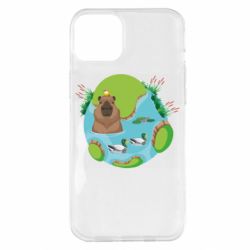 Чехол для iPhone 14 Plus Капибара в воде - PrintSalon