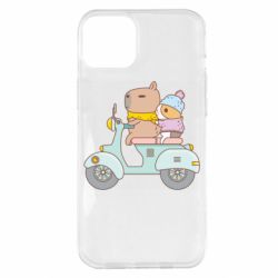 Чехол для iPhone 14 Plus Капибара и Морская свинка - PrintSalon