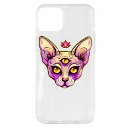 Чехол для iPhone 14 Plus Котик сфинкс розовый - PrintSalon