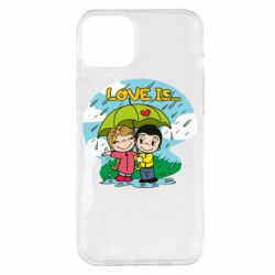 Чехол для iPhone 14 Plus Love is ... in the rain - PrintSalon