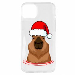 Чехол для iPhone 14 Plus Новогодняя капибара - PrintSalon