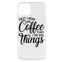 Чехол для iPhone 14 Plus Сначала кофе потом дела - PrintSalon