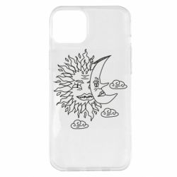 Чехол для iPhone 14 Plus Sun and Moon faces - PrintSalon