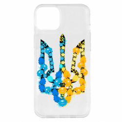 Чохол для iPhone 14 Plus Тризуб квіти Україна - PrintSalon