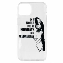 Чехол для iPhone 14 Plus Wednesday girl - PrintSalon