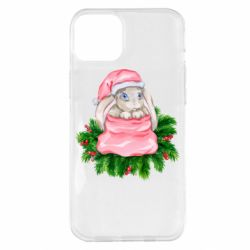 Чехол для iPhone 14 Plus Заяц Новогодний - PrintSalon