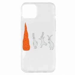 Чехол для iPhone 14 Plus Зайцы возле морковки - PrintSalon