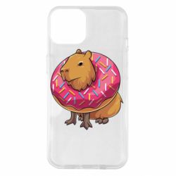 Чехол для iPhone 14 Пончик с капибарой - PrintSalon