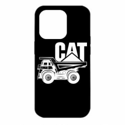 Чехол для iPhone 14 Pro CAT logo and truck - PrintSalon