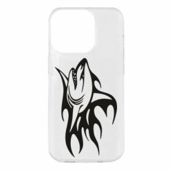Чехол для iPhone 14 Pro Flaming shark - PrintSalon