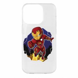 Чехол для iPhone 14 Pro Flying Iron man - PrintSalon