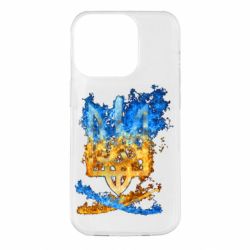 Чехол для iPhone 14 Pro Горящий гербу Украины - PrintSalon