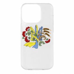 Чохол для iPhone 14 Pro Герб колоски і калина